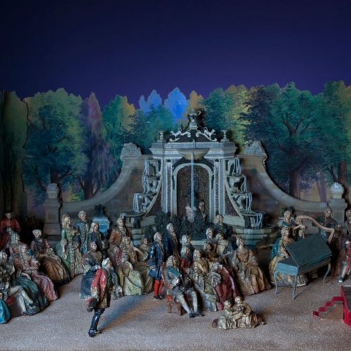 Antonio Sendras – Modelo del Concierto de Farinelli ante la Corte de Felipe V en los Jardines de la Granja de San Ildefonso – 1948