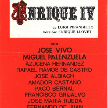 Programa de mano - Enrique IV